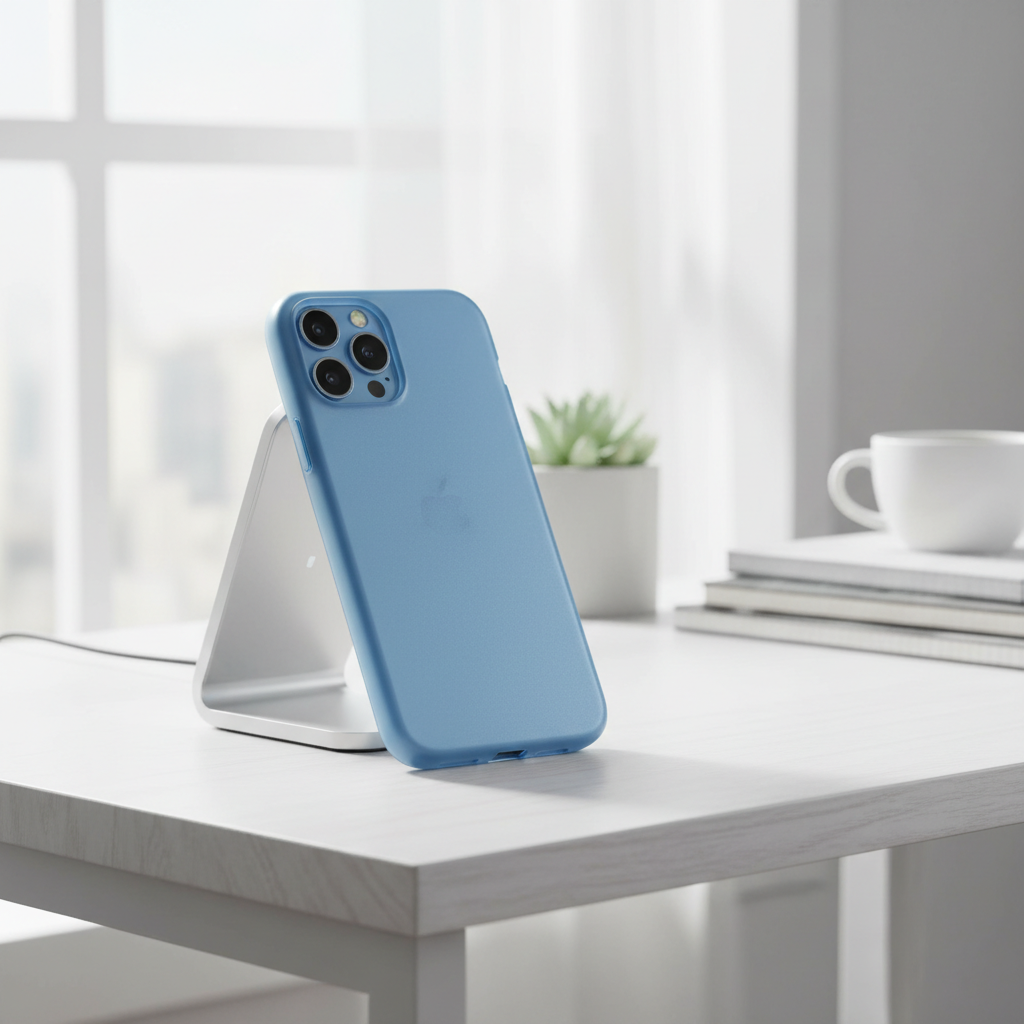 Coque iPhone MagSafe givré mat Sky Blue - Nexora