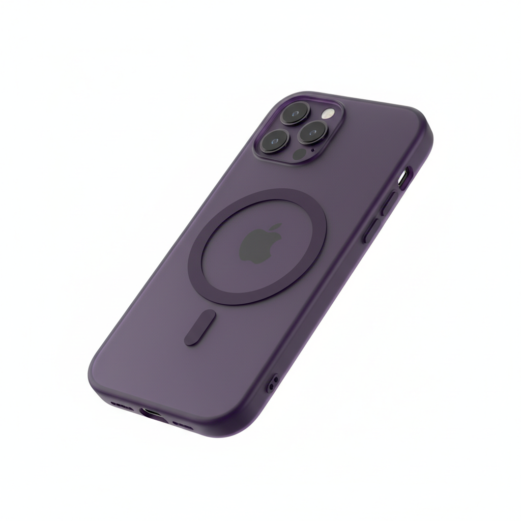 Coque iPhone MagSafe givré mat Dark Purple - Nexora